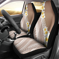 Tahiti Plumeria Tribal Pattern Car Seat Cover Wave Style Brown LT05 - Polynesian Pride