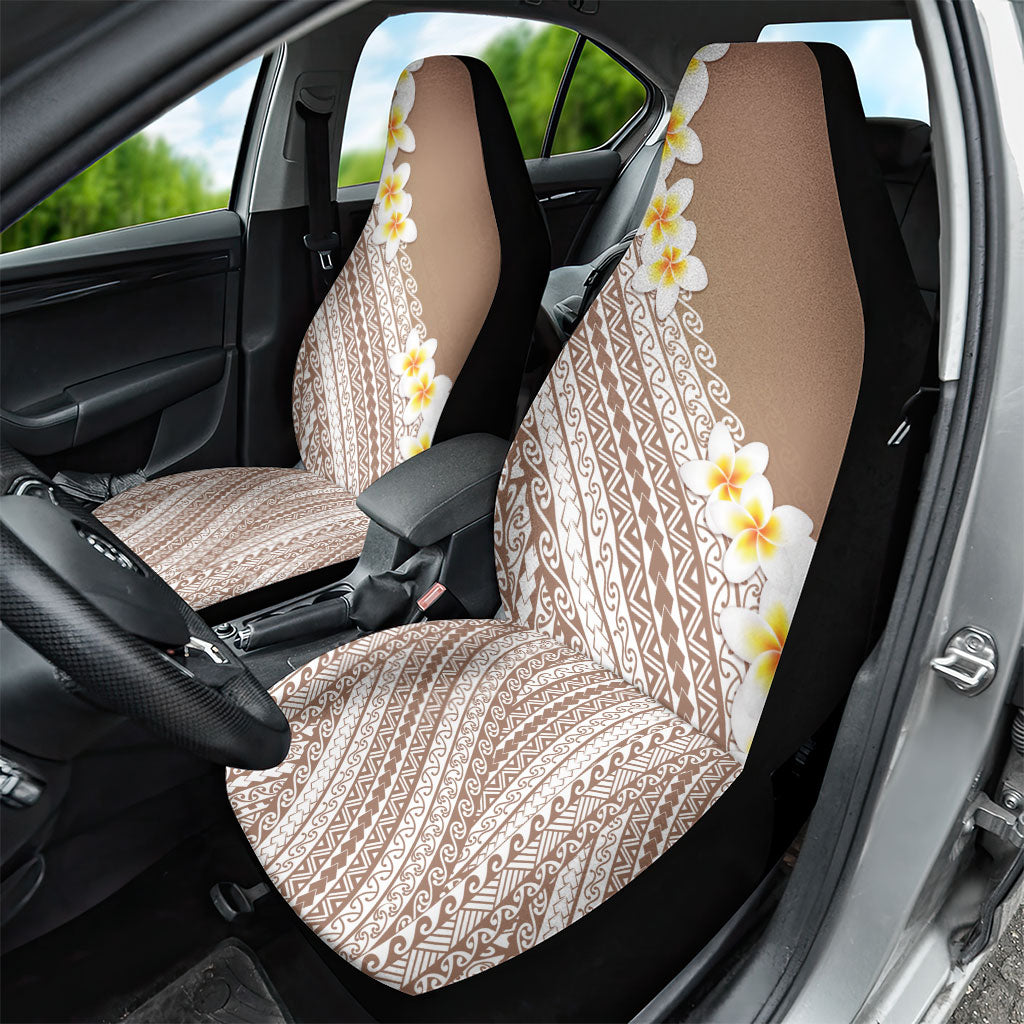 Tahiti Plumeria Tribal Pattern Car Seat Cover Wave Style Brown LT05 - Polynesian Pride