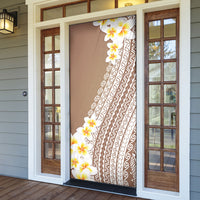 Tahiti Plumeria Tribal Pattern Door Cover Wave Style Brown LT05 - Polynesian Pride