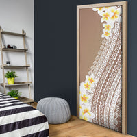 Tahiti Plumeria Tribal Pattern Door Cover Wave Style Brown LT05 - Polynesian Pride