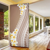 Tahiti Plumeria Tribal Pattern Door Cover Wave Style Brown LT05 - Polynesian Pride