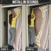 Tahiti Plumeria Tribal Pattern Door Cover Wave Style Brown LT05 - Polynesian Pride