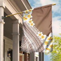 Tahiti Plumeria Tribal Pattern Garden Flag Wave Style Brown LT05 House Flag Brown - Polynesian Pride