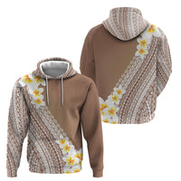 Tahiti Plumeria Tribal Pattern Hoodie Wave Style Brown LT05 - Polynesian Pride