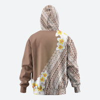 Tahiti Plumeria Tribal Pattern Hoodie Wave Style Brown LT05 - Polynesian Pride