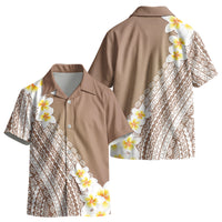 Tahiti Plumeria Tribal Pattern Kid Hawaiian Shirt Wave Style Brown LT05 - Polynesian Pride