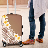 Tahiti Plumeria Tribal Pattern Luggage Cover Wave Style Brown LT05 Brown - Polynesian Pride