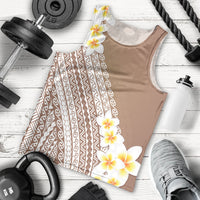 Tahiti Plumeria Tribal Pattern Men Tank Top Wave Style Brown LT05 - Polynesian Pride