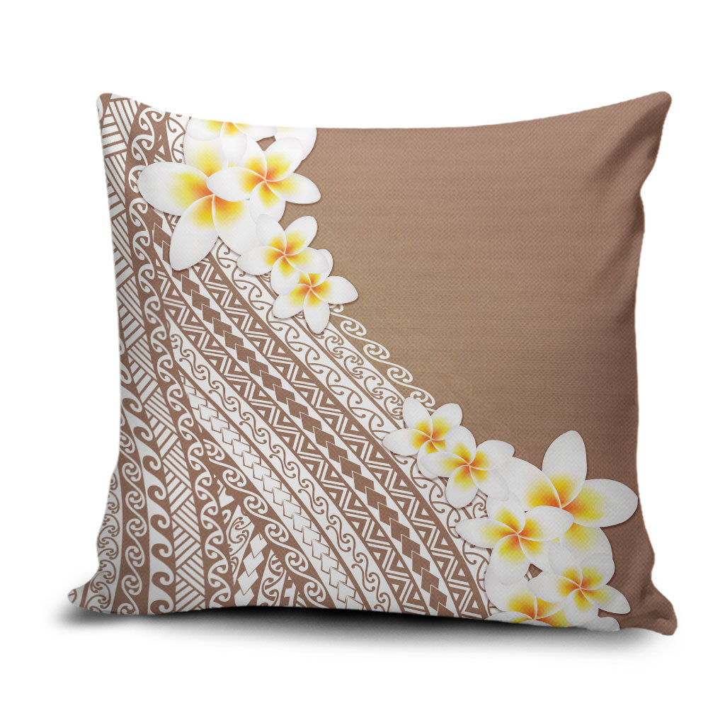 Tahiti Plumeria Tribal Pattern Pillow Cover Wave Style Brown LT05 Brown - Polynesian Pride