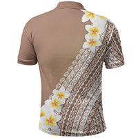 Tahiti Plumeria Tribal Pattern Polo Shirt Wave Style Brown LT05 - Polynesian Pride