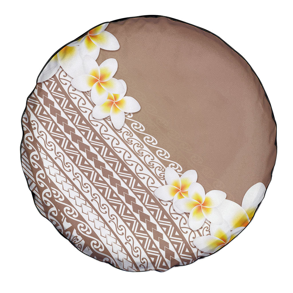 Tahiti Plumeria Tribal Pattern Spare Tire Cover Wave Style Brown LT05 - Polynesian Pride