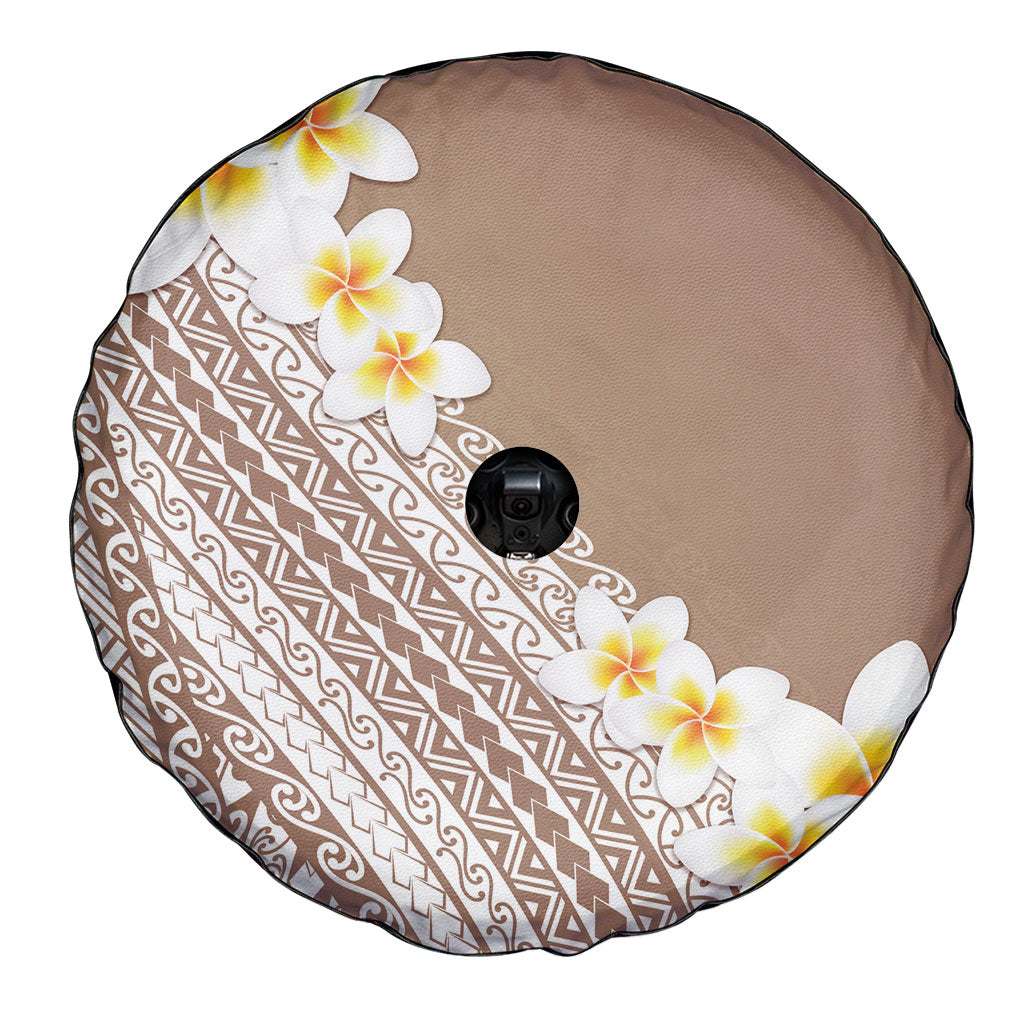 Tahiti Plumeria Tribal Pattern Spare Tire Cover Wave Style Brown LT05 - Polynesian Pride