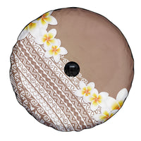 Tahiti Plumeria Tribal Pattern Spare Tire Cover Wave Style Brown LT05 - Polynesian Pride