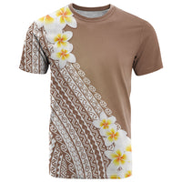 Tahiti Plumeria Tribal Pattern T Shirt Wave Style Brown LT05 Brown - Polynesian Pride