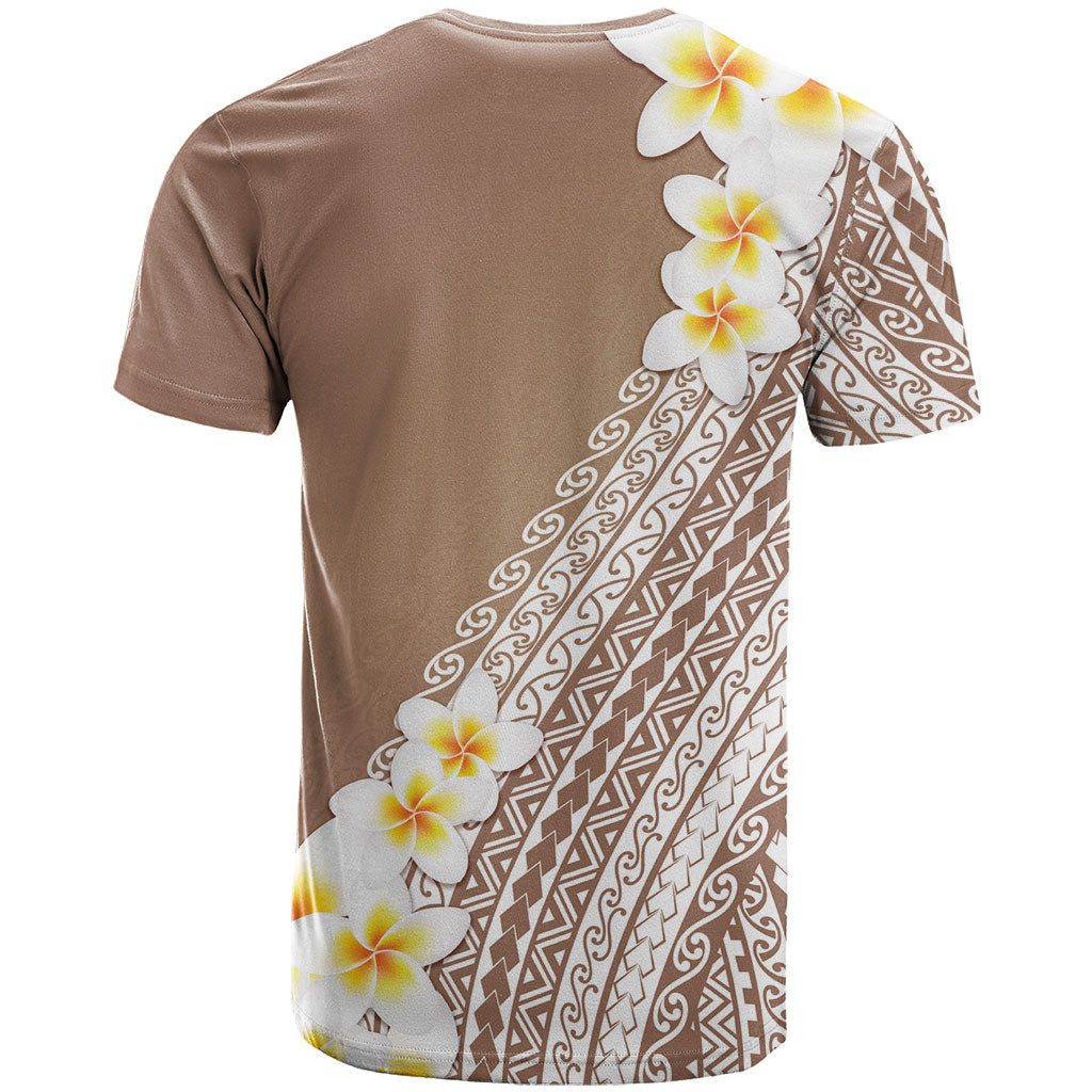 Tahiti Plumeria Tribal Pattern T Shirt Wave Style Brown LT05 - Polynesian Pride