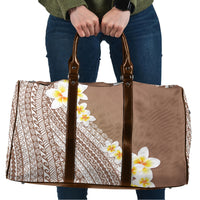 Tahiti Plumeria Tribal Pattern Travel Bag Wave Style Brown LT05 Brown - Polynesian Pride