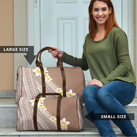 Tahiti Plumeria Tribal Pattern Travel Bag Wave Style Brown LT05 - Polynesian Pride
