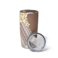 Tahiti Plumeria Tribal Pattern Tumbler Cup Wave Style Brown LT05 - Polynesian Pride