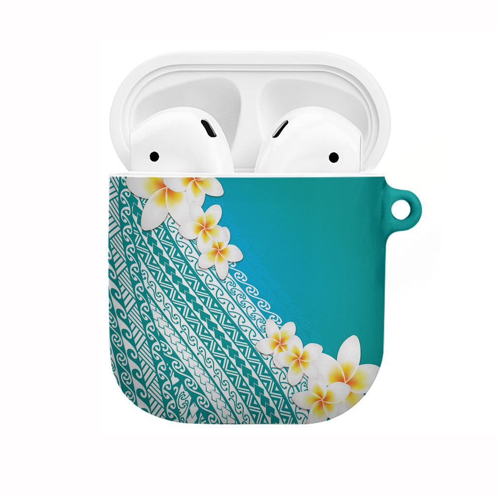 Tahiti Plumeria Tribal Pattern AirPods Case Wave Style Turquoise LT05 Turquoise - Polynesian Pride