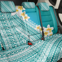 Tahiti Plumeria Tribal Pattern Back Car Seat Cover Wave Style Turquoise LT05 - Polynesian Pride