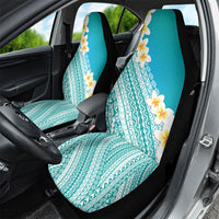 Tahiti Plumeria Tribal Pattern Car Seat Cover Wave Style Turquoise LT05 - Polynesian Pride