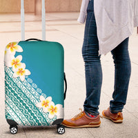 Tahiti Plumeria Tribal Pattern Luggage Cover Wave Style Turquoise LT05 Turquoise - Polynesian Pride