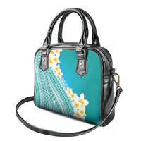 Tahiti Plumeria Tribal Pattern Shoulder Handbag Wave Style Turquoise LT05 - Polynesian Pride