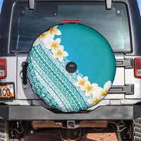 Tahiti Plumeria Tribal Pattern Spare Tire Cover Wave Style Turquoise LT05 Turquoise - Polynesian Pride
