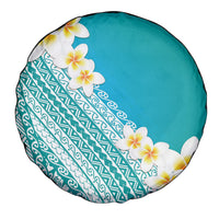 Tahiti Plumeria Tribal Pattern Spare Tire Cover Wave Style Turquoise LT05 - Polynesian Pride