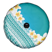 Tahiti Plumeria Tribal Pattern Spare Tire Cover Wave Style Turquoise LT05 - Polynesian Pride