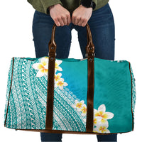 Tahiti Plumeria Tribal Pattern Travel Bag Wave Style Turquoise LT05 Turquoise - Polynesian Pride