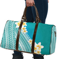 Tahiti Plumeria Tribal Pattern Travel Bag Wave Style Turquoise LT05 - Polynesian Pride