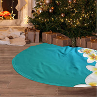 Tahiti Plumeria Tribal Pattern Tree Skirt Wave Style Turquoise