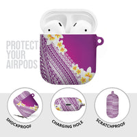 Tahiti Plumeria Tribal Pattern AirPods Case Wave Style Purple LT05 - Polynesian Pride