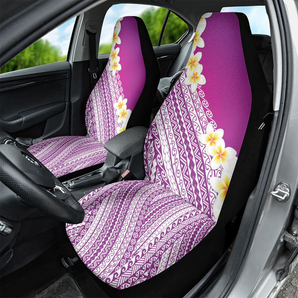Tahiti Plumeria Tribal Pattern Car Seat Cover Wave Style Purple LT05 - Polynesian Pride