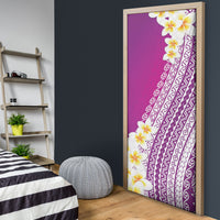 Tahiti Plumeria Tribal Pattern Door Cover Wave Style Purple LT05 - Polynesian Pride