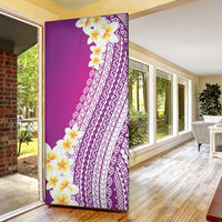 Tahiti Plumeria Tribal Pattern Door Cover Wave Style Purple LT05 - Polynesian Pride