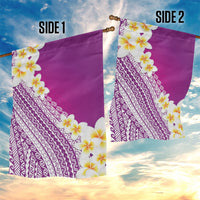 Tahiti Plumeria Tribal Pattern Garden Flag Wave Style Purple LT05 - Polynesian Pride
