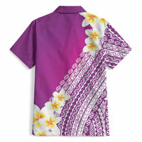 Tahiti Plumeria Tribal Pattern Hawaiian Shirt Wave Style Purple LT05 - Polynesian Pride
