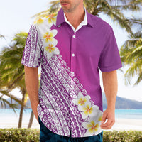Tahiti Plumeria Tribal Pattern Hawaiian Shirt Wave Style Purple LT05 - Polynesian Pride
