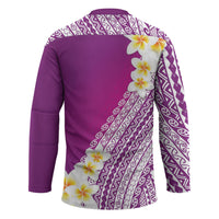 Tahiti Plumeria Tribal Pattern Hockey Jersey Wave Style Purple LT05 - Polynesian Pride