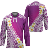 Tahiti Plumeria Tribal Pattern Hockey Jersey Wave Style Purple LT05 - Polynesian Pride