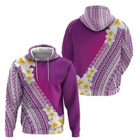 Tahiti Plumeria Tribal Pattern Hoodie Wave Style Purple LT05 - Polynesian Pride