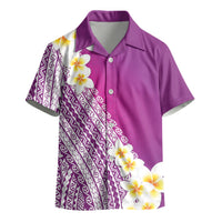 Tahiti Plumeria Tribal Pattern Kid Hawaiian Shirt Wave Style Purple LT05 - Polynesian Pride