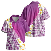 Tahiti Plumeria Tribal Pattern Kid Hawaiian Shirt Wave Style Purple LT05 - Polynesian Pride