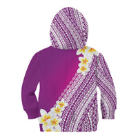 Tahiti Plumeria Tribal Pattern Kid Hoodie Wave Style Purple LT05 - Polynesian Pride