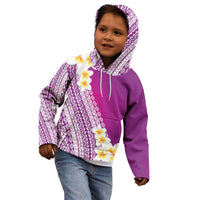 Tahiti Plumeria Tribal Pattern Kid Hoodie Wave Style Purple LT05 - Polynesian Pride