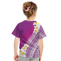 Tahiti Plumeria Tribal Pattern Kid T Shirt Wave Style Purple LT05 - Polynesian Pride