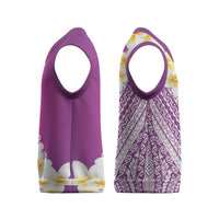 Tahiti Plumeria Tribal Pattern Christmas Knitted V-Neck Vest Wave Style Purple LT05 - Polynesian Pride