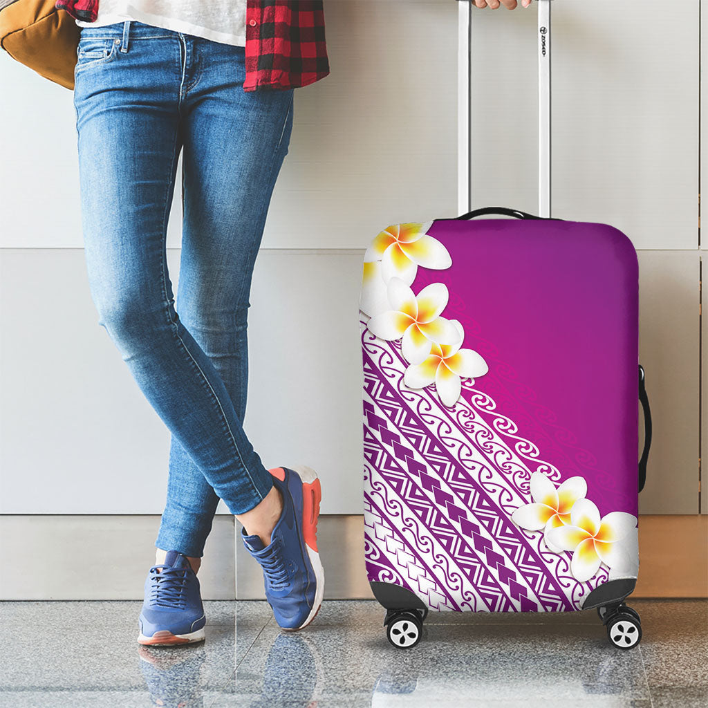 Tahiti Plumeria Tribal Pattern Luggage Cover Wave Style Purple LT05 - Polynesian Pride